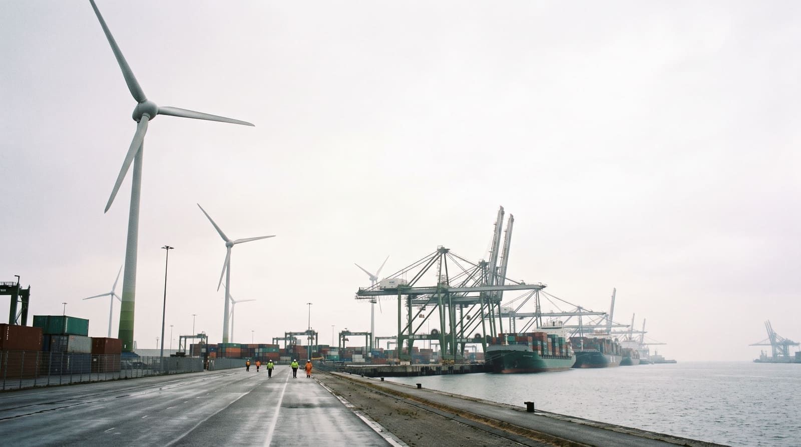 Container terminals and cranes at the Maasvlakte deep-sea port